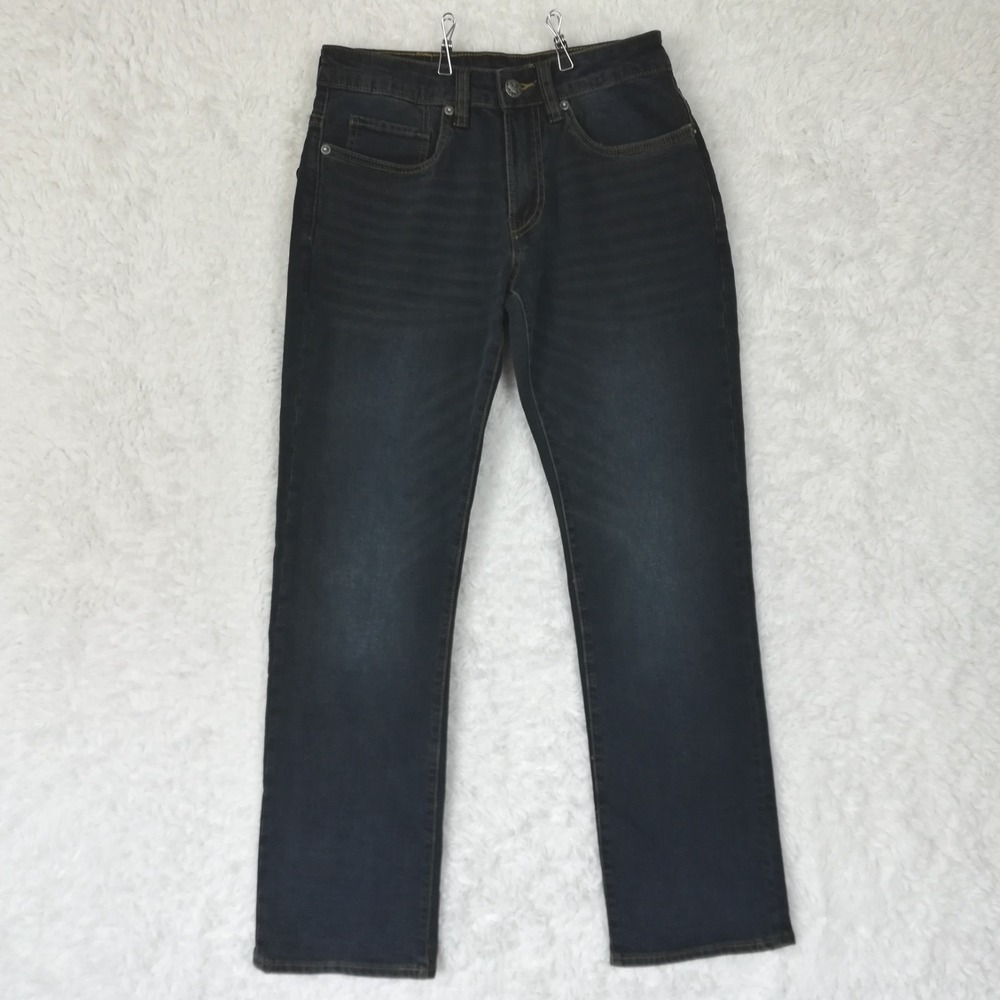 Buffalo Mens Jeans Relaxed Straight Leg Driven Blue Denim Dark Indigo 29x30 New